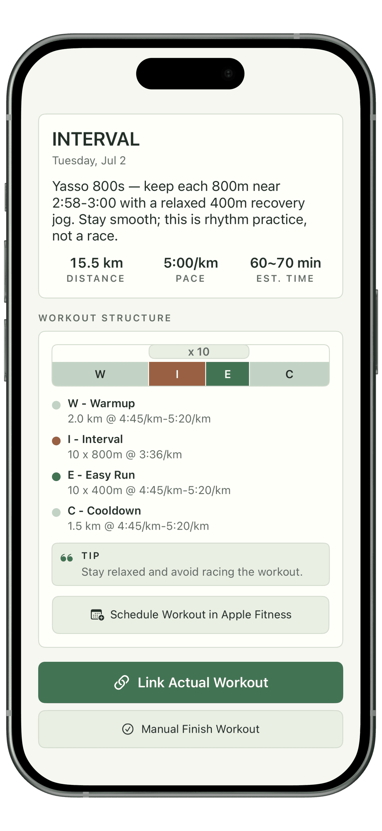 Marawanna workout guidance screen